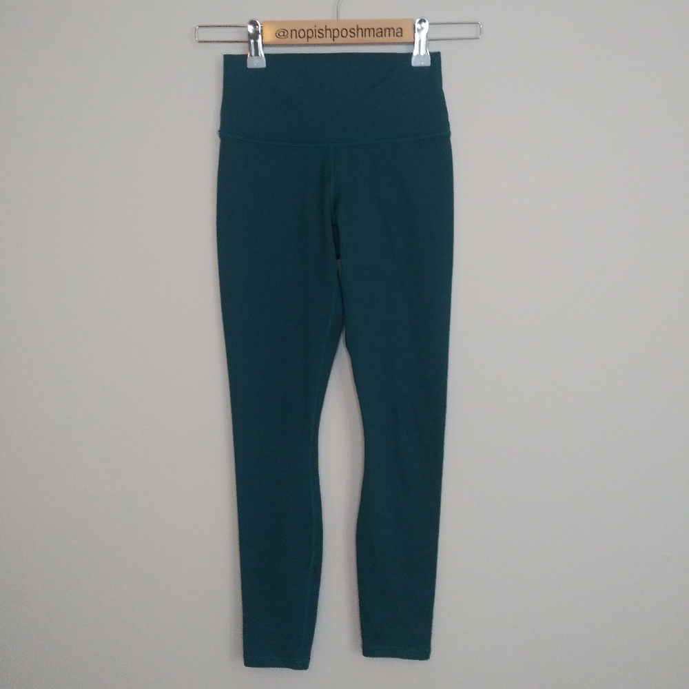 Fabletics High Waisted Solid Powerflex Teal Xxs - image 2